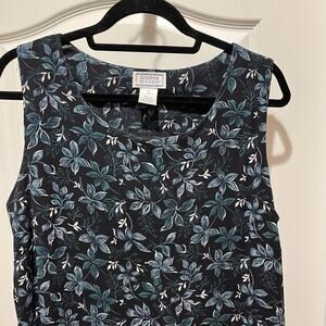 Women’s Dress Jennifer Moore Sleeveless Maxi Blue Floral Pattern Size 14